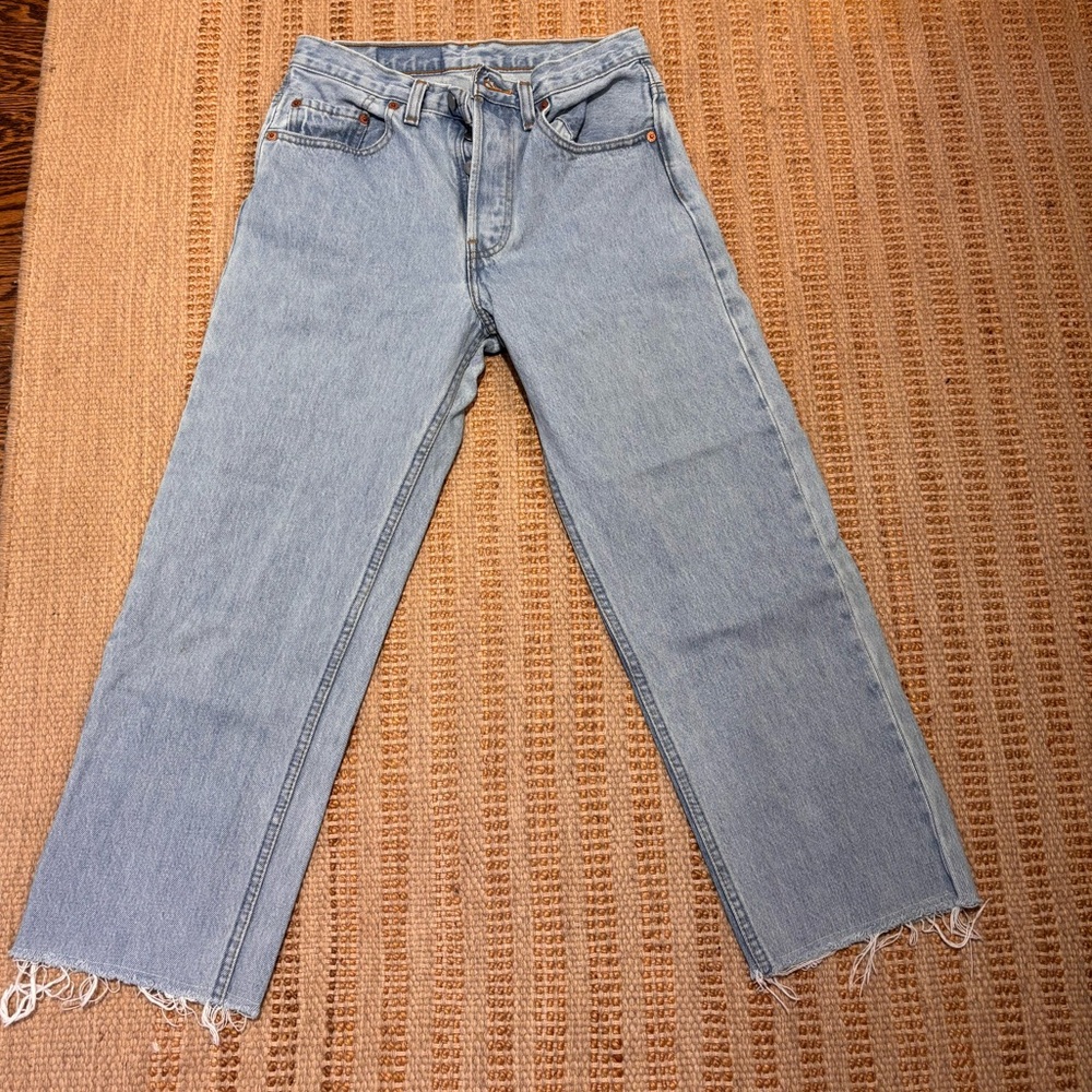 Vintage Levi's 501 Light Blue Straight Leg Jeans